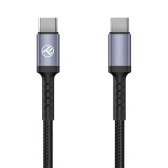 Cablu Tellur Type-C to Type-C,3A, PD60W, 2m, nailon, negru TLL155421