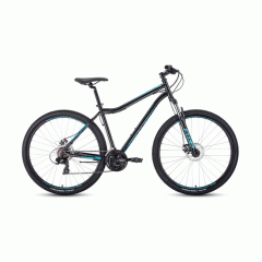 Горный велосипед FORWARD SPORTING 29 2.2 disc (29" 8 ск. Рост 17") 2020-2021, черный/бирюзовый