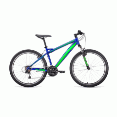 Горный велосипед FORWARD FLASH 26 1.2 (26" 21 ск. Рост 19") 2020-2021, синий/ярко-зеленый