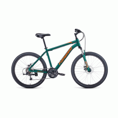 Горный велосипед FORWARD HARDI 26 2.0 disc (26" 21 ск. Рост 17") 2020-2021, зеленый матовый/оранжевый