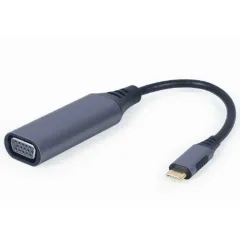 Adaptor Video Cablexpert A-USB3C-VGA-01, USB Type-C (M) - VGA D-Sub (F), 0,15m, Gri