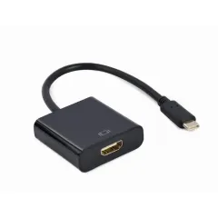 Видеокабель Cablexpert A-CM-HDMIF-04, USB 3.1 Type-C (M) - HDMI (F), 0.15 м, Чёрный