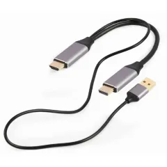Adaptor Cablexpert A-HDMIM-DPM-01, HDMI (M) - DisplayPort (M), 2 m, Negru