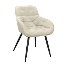 Scaun Daisy~ Beige Velvet+Black Legs