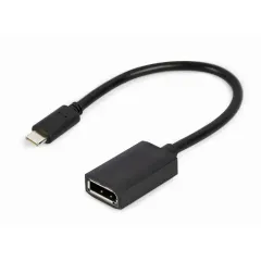 Видеокабель Cablexpert A-CM-DPF-02, USB 3.1 Type-C (M) - DisplayPort (F), 0.15 м, Чёрный