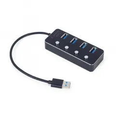 USB-концентратор Gembird UHB-U3P4P-01, Чёрный