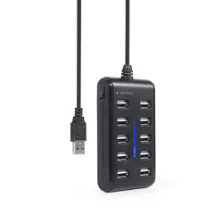 USB-концентратор Gembird UHB-U2P10P-01, Чёрный