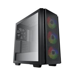 Корпус Case Middletower Deepcool CG560 ATX Black, no PSU, Side panel Tempered Glass,  2xUSB3.0, Audio x 1/Mic x 1, Pre-Installed LED Fans: Front 3X120mm, Rear 1X140mm (carcasa/корпус)