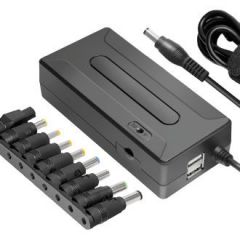 Ginzzu GA-10120U Universal notebook adapter 120W, 12V-24V, 9 adapters, 2 USB ports (adaptor universal pentru laptop / универсальный адаптер для ноутбука), www