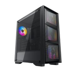 Корпус Case Middletower Deepcool MATREXX 50 MESH 4FS ATX Black no PSU, Side panel Tempered glass, 1xUSB3.0/2xUSB2.0/AudioHD x 1/Mic x 1 Pre-installed: 4x120mm tri-color fan (carcasa/корпус)