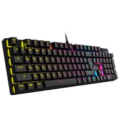 Клавиатура SVEN KB-G9300 RGB Gaming Keyboard, WIN key lock, Blue switches, 104 keys, 20 Fn-keys, 1.8m, USB, Black, Rus/Ukr/Eng (tastatura/клавиатура)