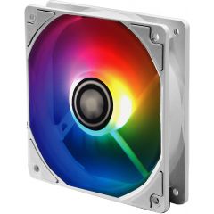 120mm Case Fan - XILENCE Performance A+ Series "XPF120.W.ARGB" White ARGB LED Fan: 120x120x25mm, 500~1500rpm, <18~32.5dBa, 70CFM, PWM, hydro bearing, 4 pin + ARGB 3 Pin M/B, Black