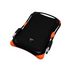 2.5" External HDD 2.0TB (USB3.1)  Silicon Power Armor A30, Black/Orange, Rubber + Plastic, Military-Grade Protection MIL-STD 810G, Internal silica gel suspension system and external silica gel bubbles keeps your hard drive safe from drops and bumps