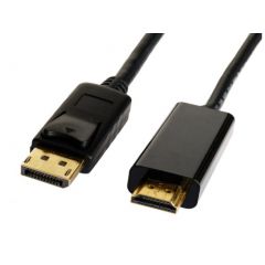 Cable DP-HDMI - 3m - Brackton DPH-SKB-0300.B, 3 m, DisplayPort 20 pin to HDMI 19 pin m/m, digital interface cable, bulk packing