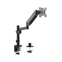 Arm for 1 monitor 17"-32" - Gembird MA-DA1P-01, Adjustable desk display mounting arm, Gas spring 2-9 kg, VESA 75/100, arm rotates, extends and retracts, tilts to change reading angles, and allows to rotate display from landscape-to-portrait mode