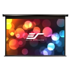 Elite Screens 100" (16:9) 222 x 125 cm, Electric Projection Screen, VMAX2 Series with IR/Low Voltage 3-way wall box, TopDrop 15cm, Black