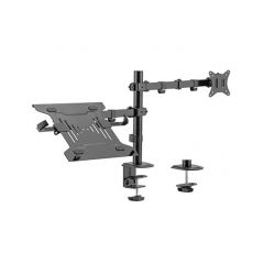 Gembird MA-DA-03,  Adjustable desk mount with monitor arm and notebook tray, Supports monitors up to 32" and notebooks up to 15.6", black