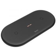 Беспроводное зарядное устройство HOCO  “CW23 Dual power” / Wireless output 1/2: 5W / 7.5W / 10W / Ultra slim design / Black