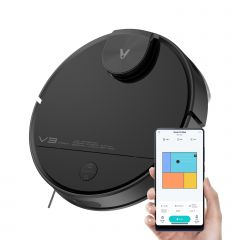 Робот-пылесос VIOMI "V3 Max" EU, Black / Suction 2700pa / Sweep / Mop / Remote Control / Wi-Fi / Self Charging / Dust Box Capacity: 0.48L / Working Time: 180m / Maximum area about 240 m2 / Barrier height 2cm