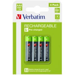 Аккумуляторные батареи Verbatim  AAA/ HR03 950 mAh, 4 Pack