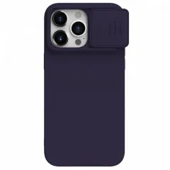Husa Nillkin iPhone 15 Pro, CamShield Silky Silicone, Dark Purple