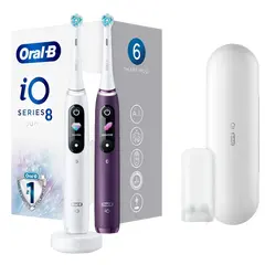 Электрическая зубная щетка Braun iO 8 Duo, Белый алебастр | Фиолетовый аметрин