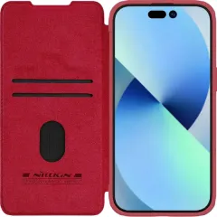 Чехол книжка Nillkin iPhone 15 Pro Max - Qin Pro, Красный