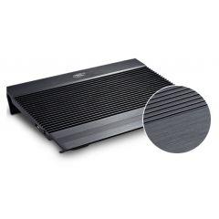 DEEPCOOL "N8 BLACK", Notebook Cooling Pad up to 17", 2 fan - 140mm, 1000rpm, <25dBA, 94.7CFM, 4x USB, all aluminum extrusion panel, Black