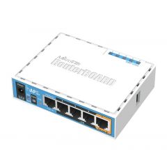 MikroTik RouterBOARD hAP ac lite,  Dual Band Wireless Router, 2.4GHz Dual + 5GHz, AP/Bridge/Station/WDS, 802.11b/g/n/ac, 1 WAN+4 LAN, USB port for 3G/4G modem, 2xinternal antennas, Wireless chip QCA9887 650MHz, RAM64MB, PoEin, PoEout, RouterOS