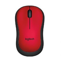 Logitech Wireless Mouse M220 Red, Silent Optical Mouse for Notebooks,