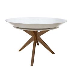 Masa Nova Furnir~Italian White+Wood Oak Leg