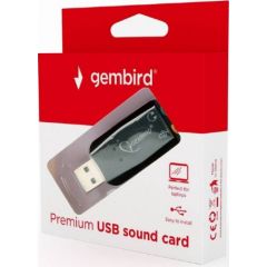 Gembird SC-USB2.0-01 "Virtus Plus"  USB Sound Card,  connectors: USB A-type male, 3.5mm stereo headphone jack, 3.5mm microphone input jack, 3.5 mm line-in jack,  CMedia CM108B