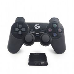 Gembird JPD-WDV-01  2.4 GHz Wireless dual vibration gamepad, 12 action buttons, 2 sticks and 4-way D-pad,, Black
