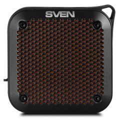 SVEN PS-88 Black, Bluetooth Waterproof Portable Speaker, 7W RMS, Water protection (IPx7), LED display, Support for iPad & smartphone, FM tuner, USB & microSD, TWS, built-in lithium battery -1500 mAh, ability to control the tracks, AUX stereo input