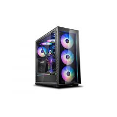 Корпус DEEPCOOL MATREXX 70 ADD-RGB 3F / w/oPSU / Side panel / 3x120mm RGB fans / RGB LED Strip / ATX / Black