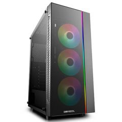 Carcasa DEEPCOOL MATREXX 55 V3 ADD-RGB / w/oPSU / Side panel / RGB lighting strip / ATX / Black