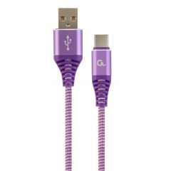 Cable USB2.0/Type-C Premium cotton braided - 2m - Cablexpert CC-USB2B-AMCM-2M-PW,