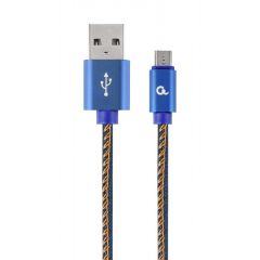 Cable USB2.0/Micro-USB Premium Jeans - 2m - Cablexpert CC-USB2J-AMmBM-2M-BL,