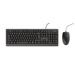 Trust Primo Keyboard & Mouse Set, Silent keys and mouse buttons, Spill resistant, RU, USB,1.8m, Black