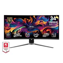 34.0” Игровой Монитор MSI MAG 341QPX QD-OLED E2/ UWQHD/ Curved/ 21:9/ 0.03ms/ 240Hz/ Black