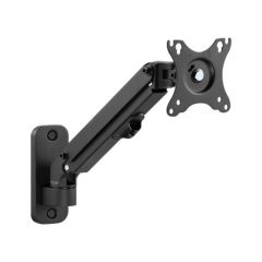 Monitor wall mount arm for 1 monitor up to 27”  Gembird MA-WA1-01, Adjustable wall display mounting arm (rotate, tilt, swivel),  VESA 75/100, up to 9 kg, black