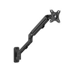 Monitor wall mount arm for 1 monitor up to 27”  Gembird MA-WA1-02, Adjustable wall display mounting arm (rotate, tilt, swivel),  VESA 75/100, up to 9 kg, black