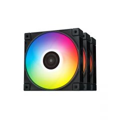 120mm Case Fan - DEEPCOOL ”FC120 - 3 IN 1”, 3x A-RGB LED Fans, 120x120x25 mm, 500~1800 RPM±10%, 61.91 CFM, <28 dB(A), 4-pin PWM, Hydro Bearing, 3-pin(+5V-D-G), Black