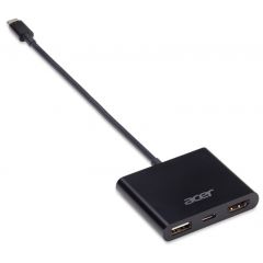 ACER 3 IN 1 USB-C GEN1 TO PD, HDMI, USB(A) DONGLE, BLACK (BULK PACK)