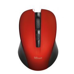 Trust Mydo Red Wireless Mouse, Silent Click, 10m  2.4GHz, Micro receiver, 1000 - 1800 dpi, 4 button, USB