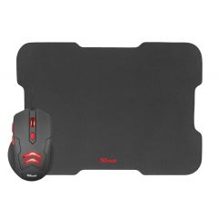Trust Ziva Gaming Mouse + MOUSEPAD(220 x 300 mm), 1000 - 3000 dpi, 6 button,USB, Black