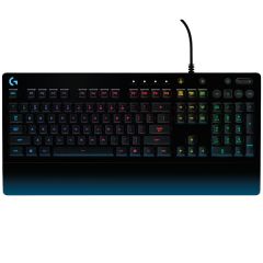 Игровая Клавиатура Logitech G213 Prodigy, Mech-Dome, Spill resistance, Media controls, RGB, Integrated palm rest, Adjustable feet, Anti-ghosting, Game Mode, USB, Black