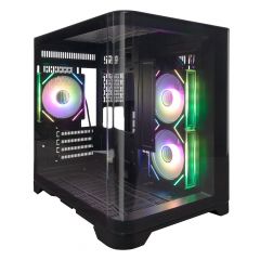 Игровой корпус 1STPLAYER UV5 / no PSU / Side-Window / 3x120mm / mATX / Black