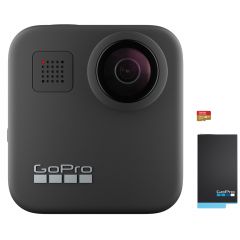 Action Camera GoPro MAX 360 footage, Photo-Video Resolutions:16.6MP/30FPS-5.6K30, 2xslow-motion, waterproof 5m,6x microphones Spherical audio, Max hyper smooth video,Live streaming,Time Lapse,PowerPano,GPS,Wi-Fi,Bluetooth,microSD,USB-C,1600mAh,154g