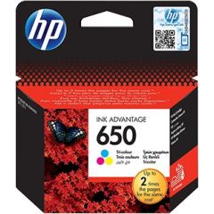 HP 650 (CZ102AE) Tri-Colour Ink Cartridge for DeskJet 2515/3515 AiO, 200 p.